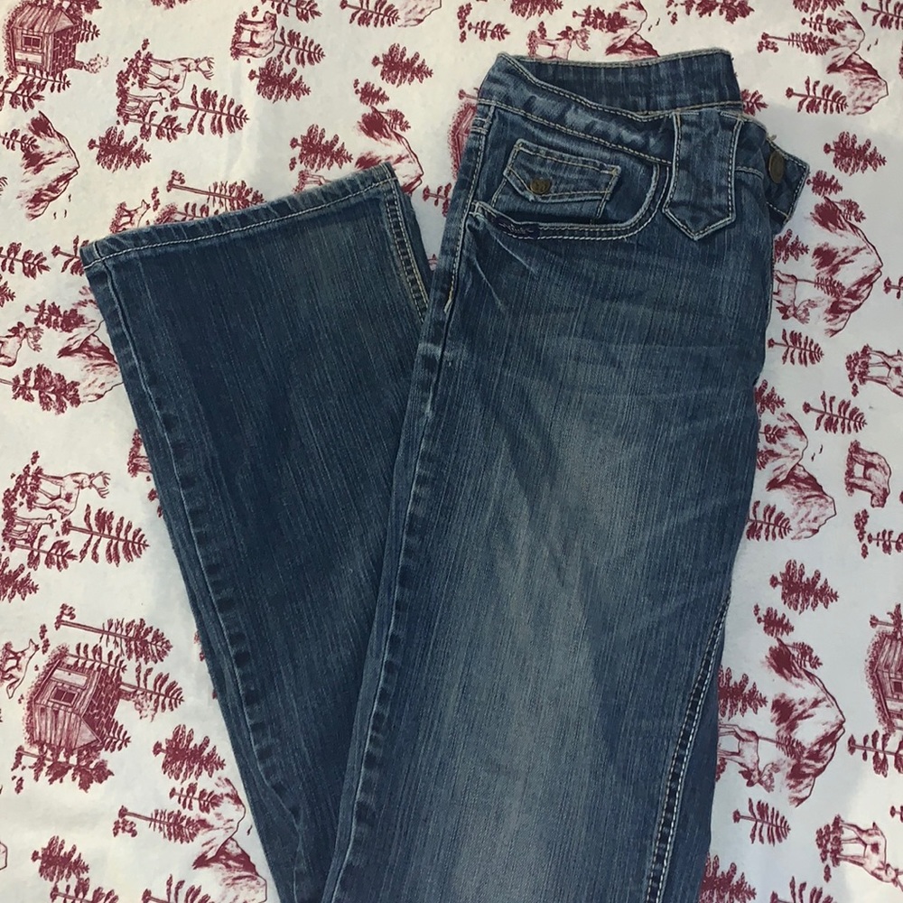 lightly worn cowgirl up jeans- size 4/ w 28